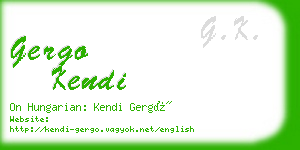 gergo kendi business card